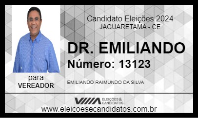 Candidato DR. EMILIANDO 2024 - JAGUARETAMA - Eleições