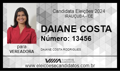 Candidato DAIANE COSTA 2024 - IRAUÇUBA - Eleições