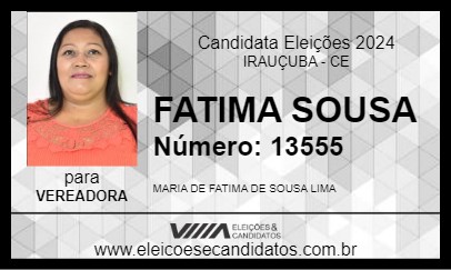 Candidato FATIMA SOUSA 2024 - IRAUÇUBA - Eleições