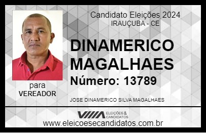 Candidato DINAMERICO MAGALHAES 2024 - IRAUÇUBA - Eleições