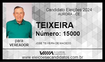 Candidato TEIXEIRA 2024 - AURORA - Eleições