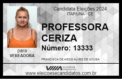 Candidato PROFESSORA CERIZA 2024 - ITAPIÚNA - Eleições