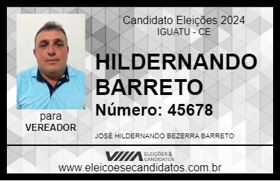 Candidato HILDERNANDO BARRETO 2024 - IGUATU - Eleições