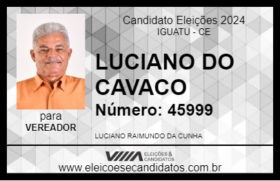 Candidato LUCIANO DO CAVACO 2024 - IGUATU - Eleições