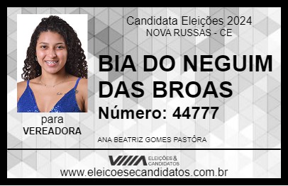 Candidato BIA DO NEGUIM DAS BROAS 2024 - NOVA RUSSAS - Eleições