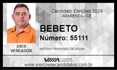 Candidato BEBETO 2024 - ARARENDÁ - Eleições