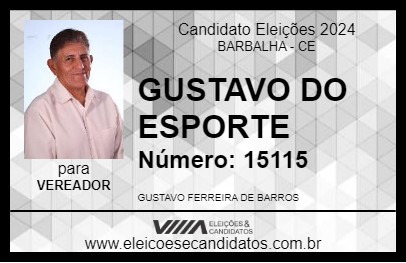 Candidato GUSTAVO DO ESPORTE 2024 - BARBALHA - Eleições