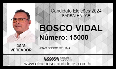 Candidato BOSCO VIDAL 2024 - BARBALHA - Eleições