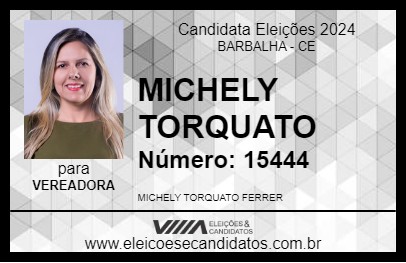 Candidato MICHELY TORQUATO 2024 - BARBALHA - Eleições