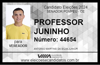 Candidato PROFESSOR JUNINHO 2024 - SENADOR POMPEU - Eleições