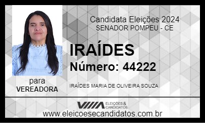 Candidato IRAÍDES 2024 - SENADOR POMPEU - Eleições