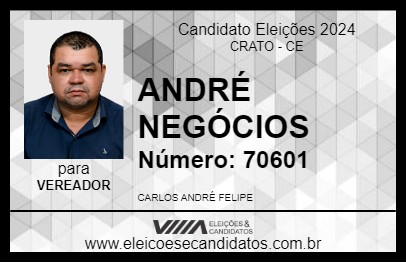 Candidato ANDRÉ NEGÓCIOS 2024 - CRATO - Eleições