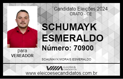 Candidato SCHUMAYK ESMERALDO 2024 - CRATO - Eleições