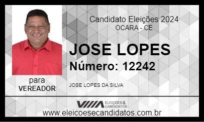 Candidato JOSE LOPES 2024 - OCARA - Eleições