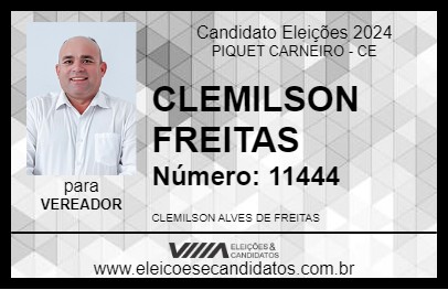 Candidato CLEMILSON FREITAS 2024 - PIQUET CARNEIRO - Eleições