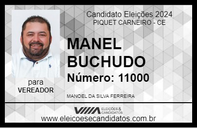 Candidato MANEL BUCHUDO 2024 - PIQUET CARNEIRO - Eleições