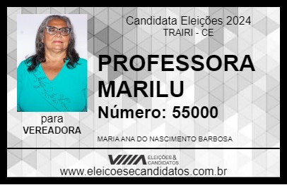 Candidato PROFESSORA MARILU 2024 - TRAIRI - Eleições