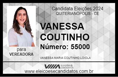 Candidato VANESSA COUTINHO 2024 - QUITERIANÓPOLIS - Eleições