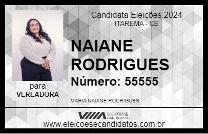 Candidato NAIANE RODRIGUES 2024 - ITAREMA - Eleições