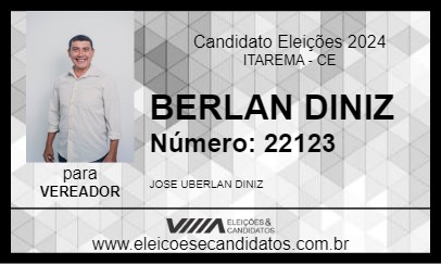 Candidato BERLAN DINIZ 2024 - ITAREMA - Eleições