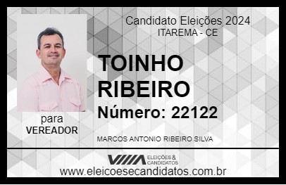 Candidato TOINHO RIBEIRO 2024 - ITAREMA - Eleições