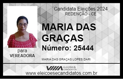 Candidato MARIA DAS GRAÇAS 2024 - REDENÇÃO - Eleições