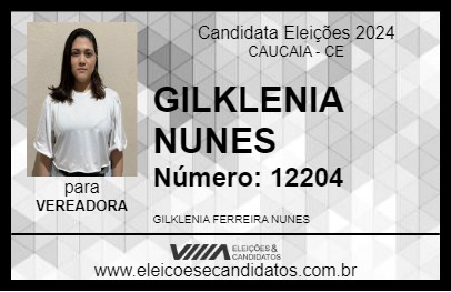 Candidato GILKLENIA NUNES 2024 - CAUCAIA - Eleições