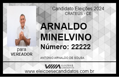 Candidato ARNALDO MINELVINO 2024 - CRATEÚS - Eleições