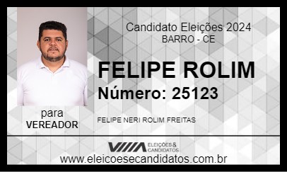 Candidato FELIPE ROLIM 2024 - BARRO - Eleições