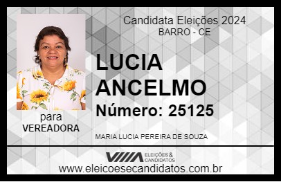 Candidato LUCIA ANCELMO 2024 - BARRO - Eleições