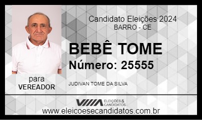 Candidato BEBÊ TOME 2024 - BARRO - Eleições