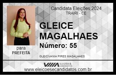 Candidato GLEICE MAGALHAES 2024 - TRAIRI - Eleições