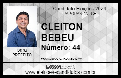 Candidato CLEITON BEBEU 2024 - IPAPORANGA - Eleições