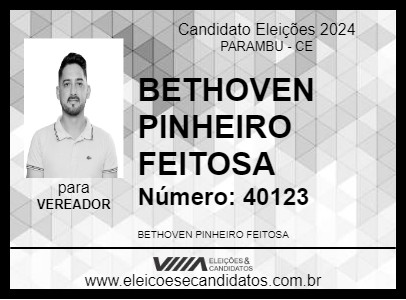 Candidato BETHOVEN PINHEIRO FEITOSA 2024 - PARAMBU - Eleições