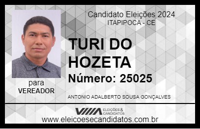 Candidato TURI DO HOZETA 2024 - ITAPIPOCA - Eleições