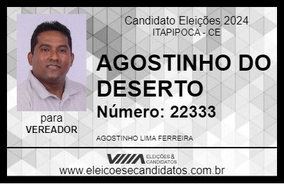 Candidato AGOSTINHO DO DESERTO 2024 - ITAPIPOCA - Eleições