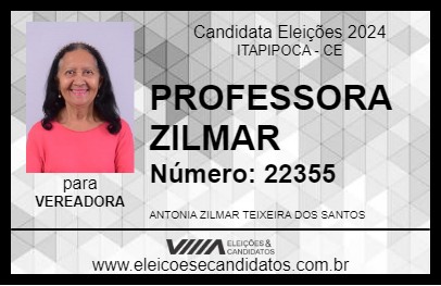 Candidato PROFESSORA ZILMAR 2024 - ITAPIPOCA - Eleições