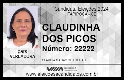 Candidato CLAUDINHA DOS PICOS 2024 - ITAPIPOCA - Eleições