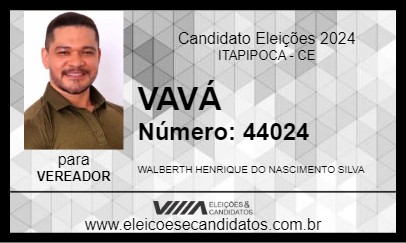 Candidato VAVÁ 2024 - ITAPIPOCA - Eleições