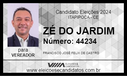 Candidato ZÉ DO JARDIM 2024 - ITAPIPOCA - Eleições