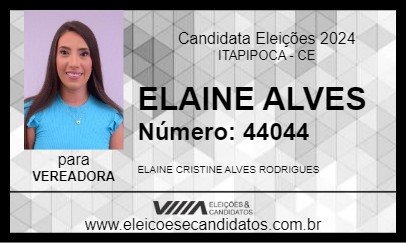 Candidato ELAINE ALVES 2024 - ITAPIPOCA - Eleições