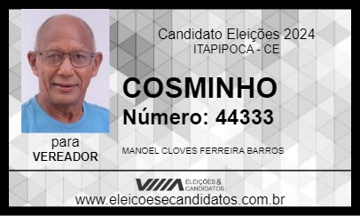 Candidato COSMINHO 2024 - ITAPIPOCA - Eleições