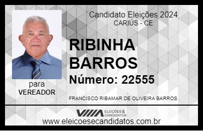 Candidato RIBINHA BARROS 2024 - CARIÚS - Eleições