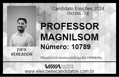 Candidato PROFESSOR MAGNILSOM 2024 - ITATIRA - Eleições