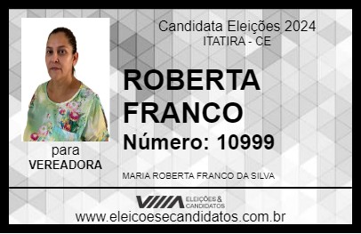 Candidato ROBERTA FRANCO  2024 - ITATIRA - Eleições