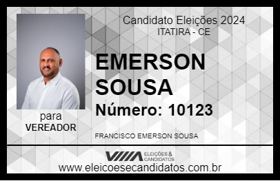 Candidato EMERSON SOUSA 2024 - ITATIRA - Eleições