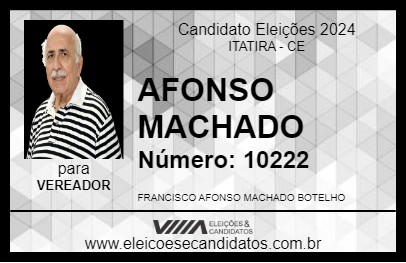 Candidato AFONSO MACHADO 2024 - ITATIRA - Eleições