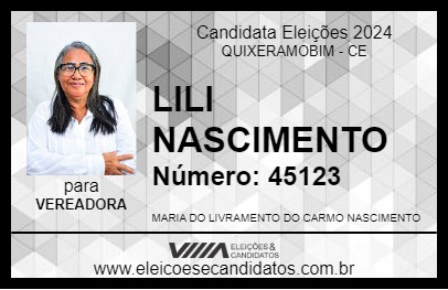 Candidato LILI NASCIMENTO 2024 - QUIXERAMOBIM - Eleições