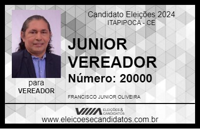 Candidato JUNIOR VEREADOR 2024 - ITAPIPOCA - Eleições