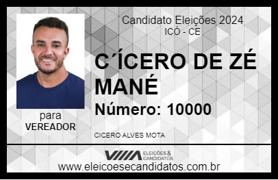 Candidato CÍCERO DE ZÉ MANÉ 2024 - ICÓ - Eleições